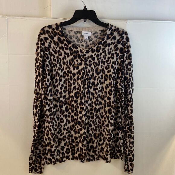 COPY - Old navy thin button down sweater animal print Xl - Picture 1 of 6